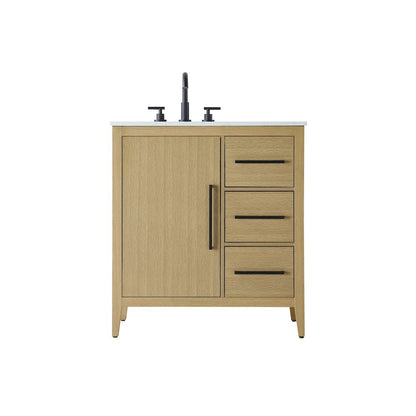 32 Inch Single Bathroom Vanity In  Honey Brown