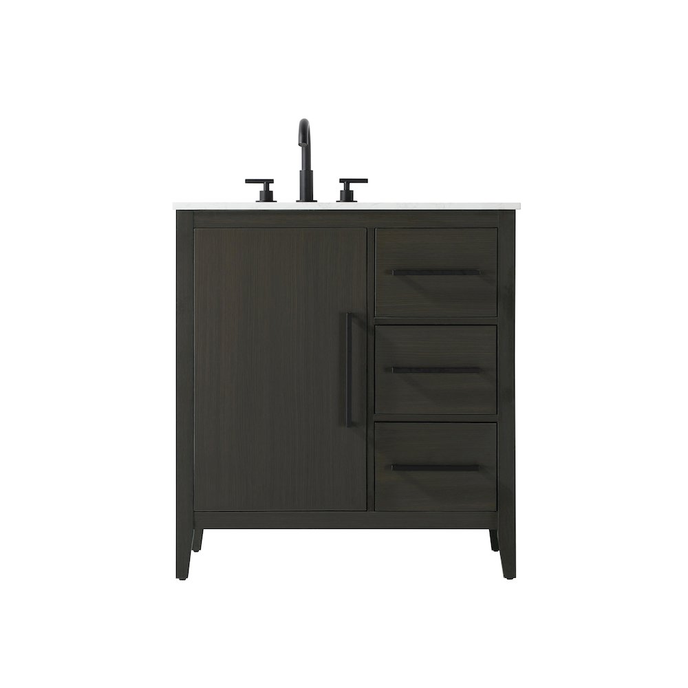 32 Inch Single Bathroom Vanity In Mocha Brown