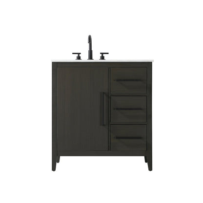 32 Inch Single Bathroom Vanity In Mocha Brown