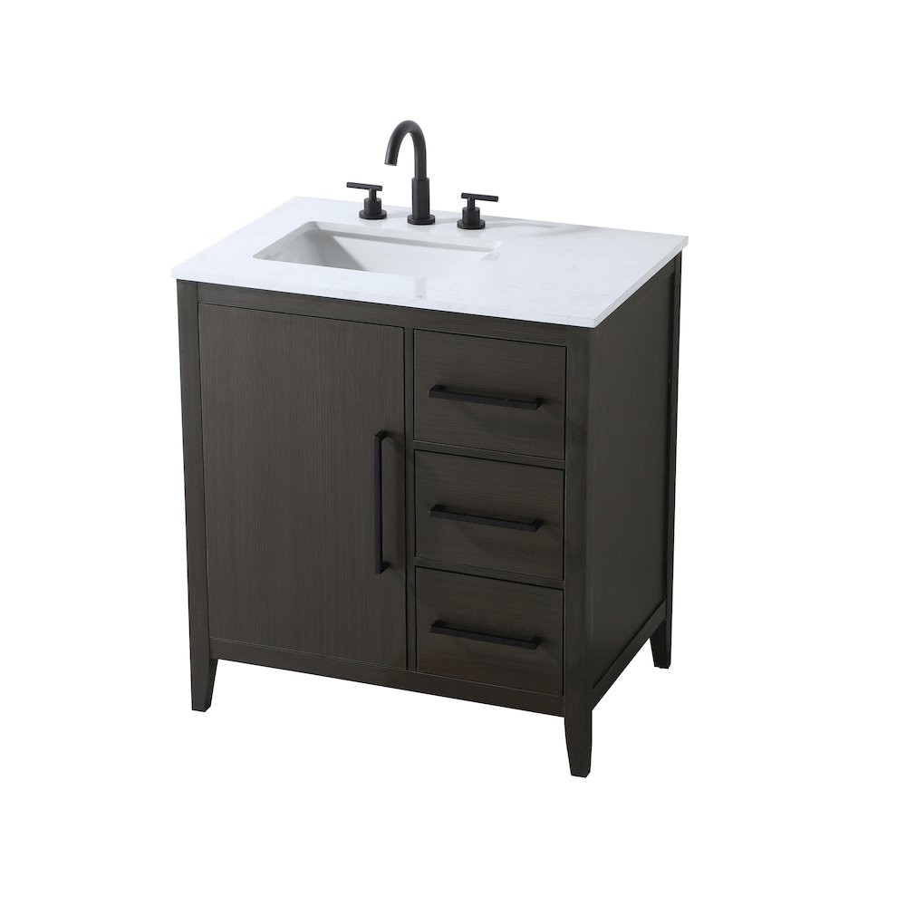 32 Inch Single Bathroom Vanity In Mocha Brown