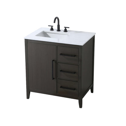 32 Inch Single Bathroom Vanity In Mocha Brown
