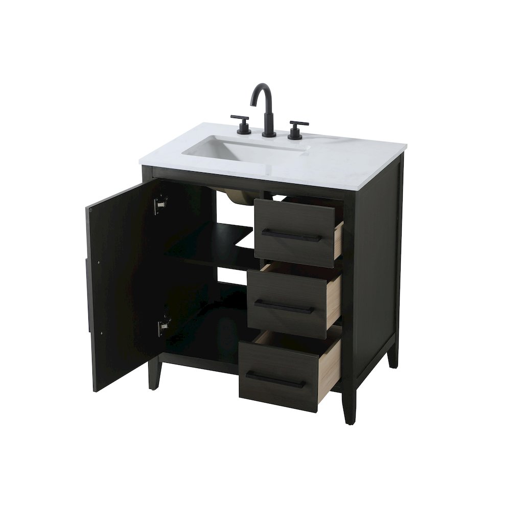 32 Inch Single Bathroom Vanity In Mocha Brown