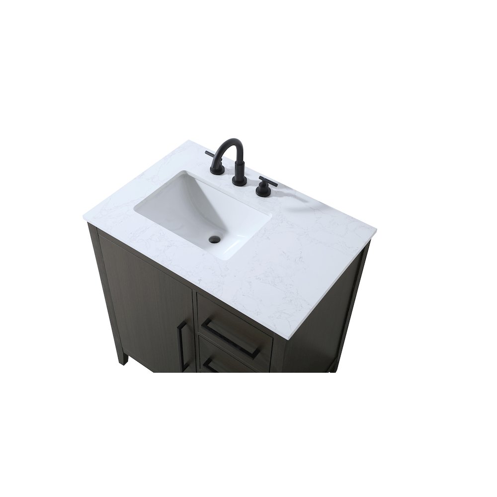 32 Inch Single Bathroom Vanity In Mocha Brown