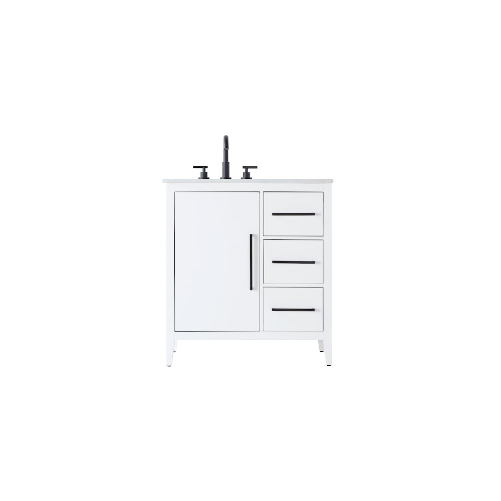 32 Inch Single Bathroom Vanity In White