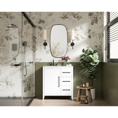 32 Inch Single Bathroom Vanity In White