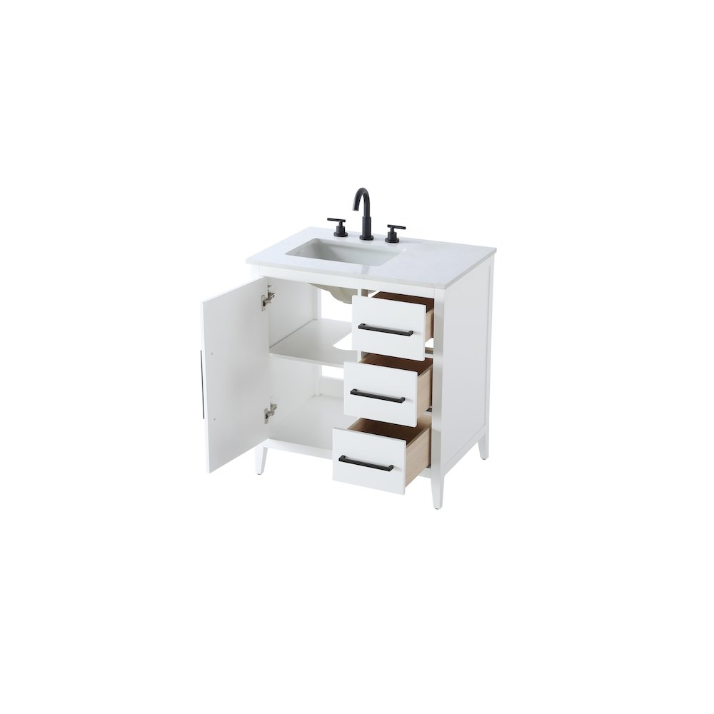 32 Inch Single Bathroom Vanity In White