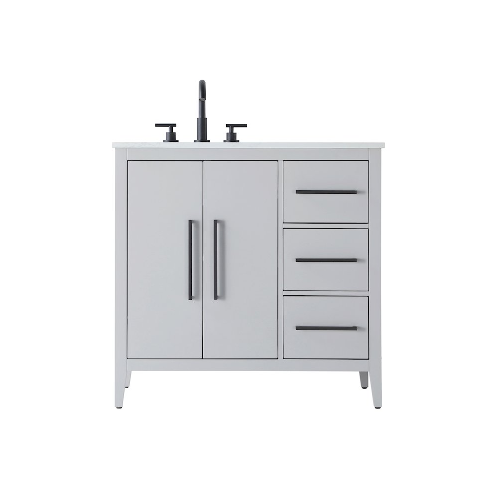 36 Inch Single Bathroom Vanity In Grey