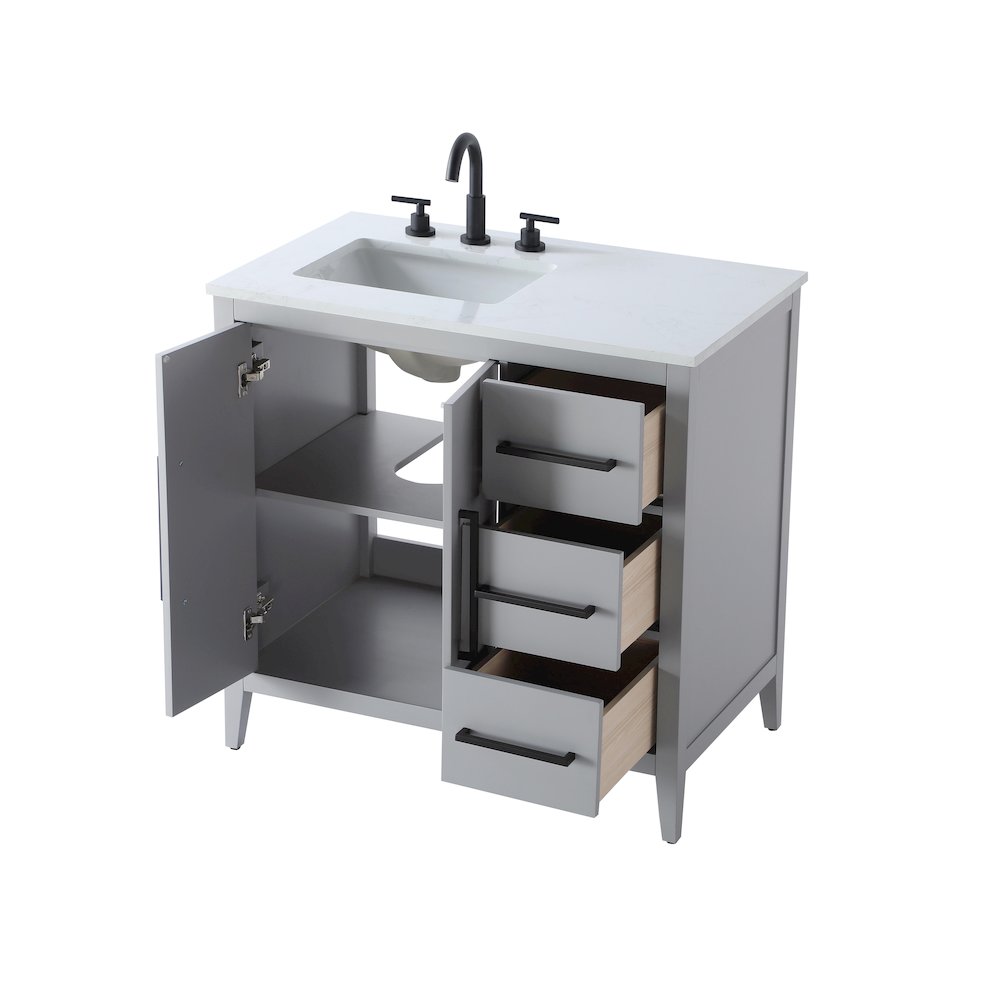 36 Inch Single Bathroom Vanity In Grey