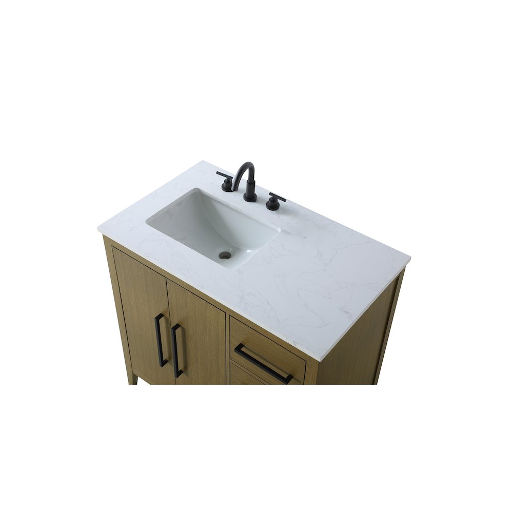 36 Inch Single Bathroom Vanity In Chestnut Brown