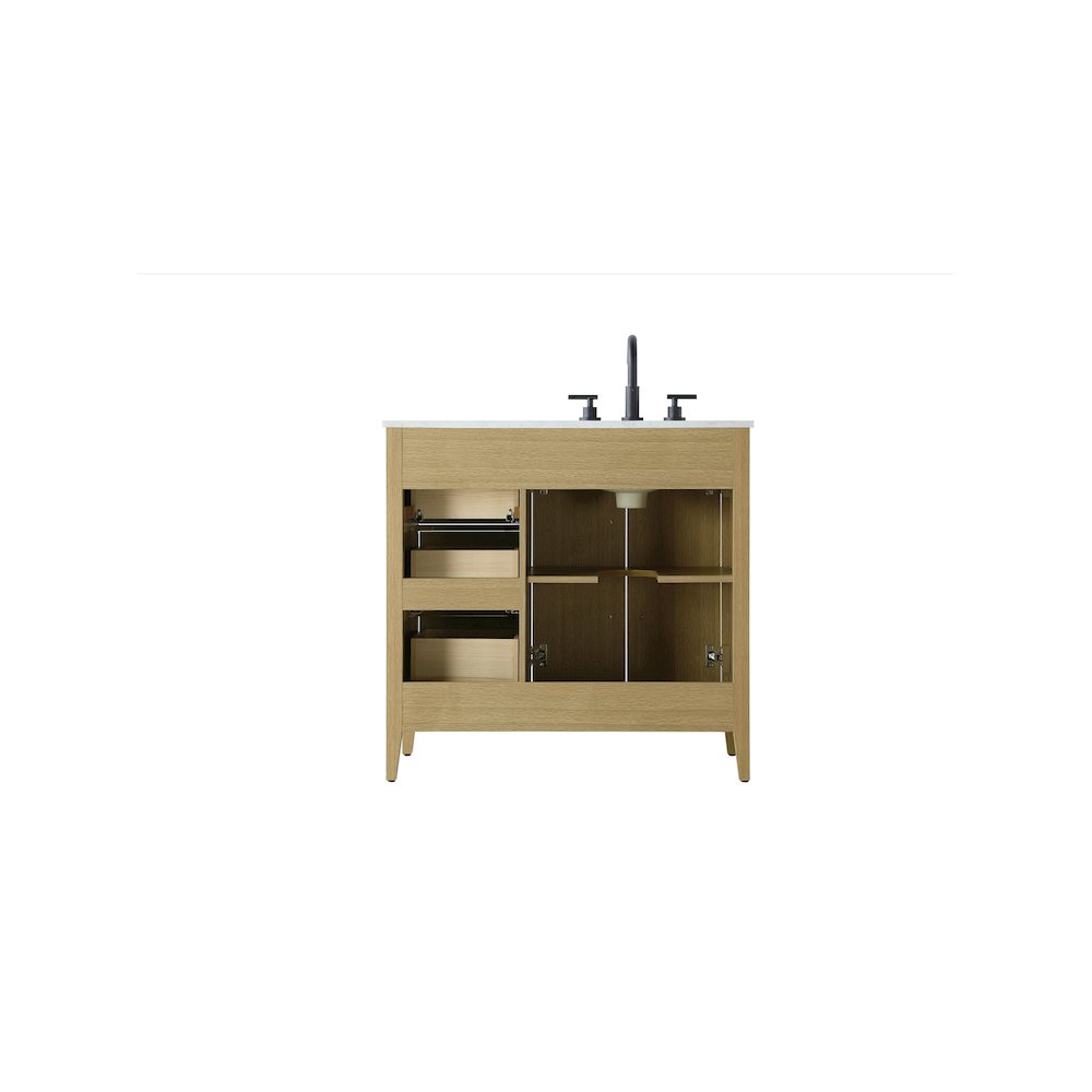 36 Inch Single Bathroom Vanity In  Honey Brown