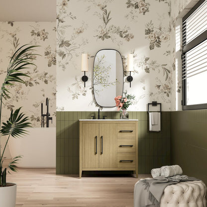 36 Inch Single Bathroom Vanity In  Honey Brown