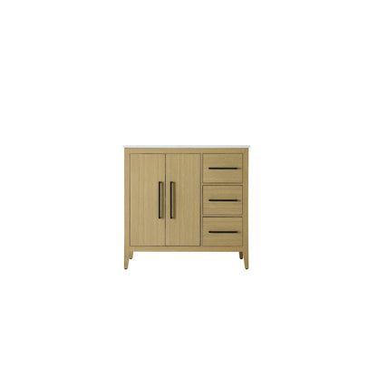36 Inch Single Bathroom Vanity In  Honey Brown
