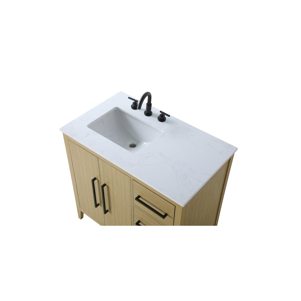 36 Inch Single Bathroom Vanity In  Honey Brown