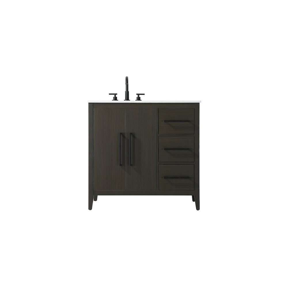 36 Inch Single Bathroom Vanity In Mocha Brown