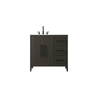 36 Inch Single Bathroom Vanity In Mocha Brown