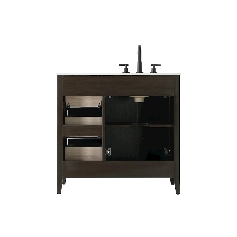 36 Inch Single Bathroom Vanity In Mocha Brown