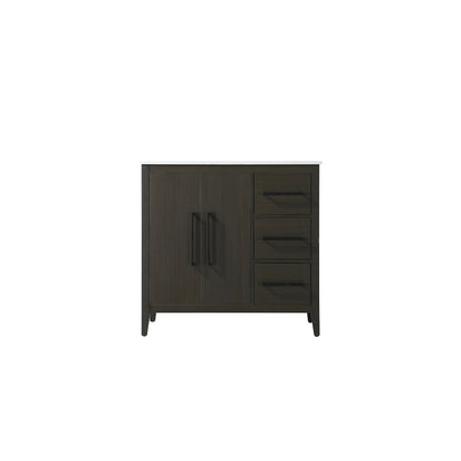 36 Inch Single Bathroom Vanity In Mocha Brown