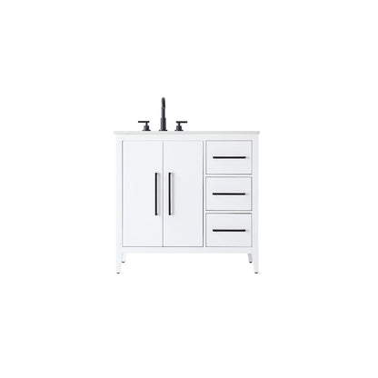 36 Inch Single Bathroom Vanity In White