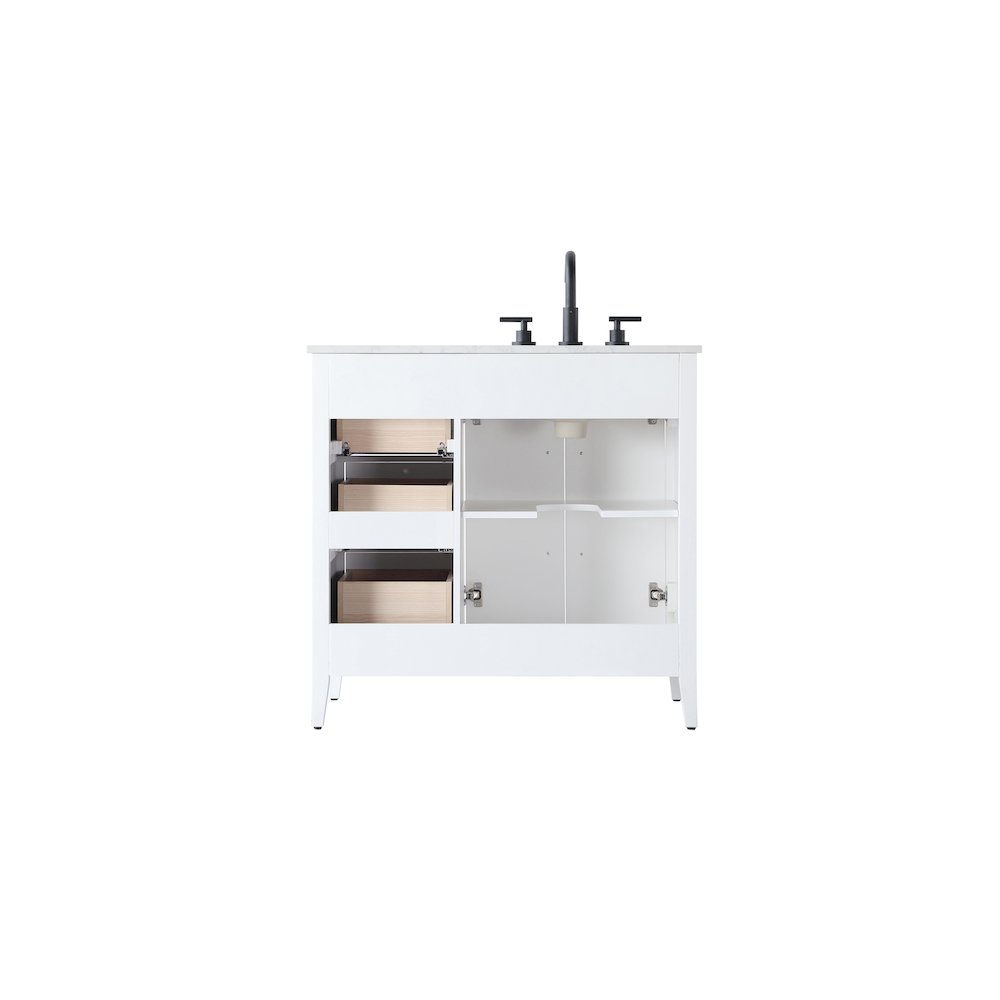 36 Inch Single Bathroom Vanity In White
