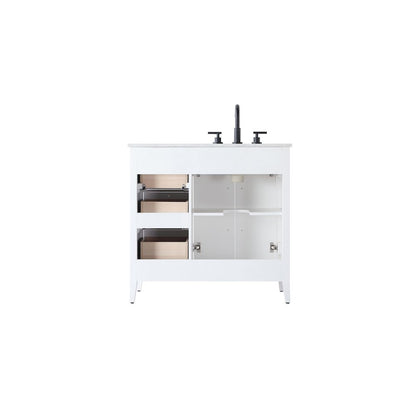 36 Inch Single Bathroom Vanity In White