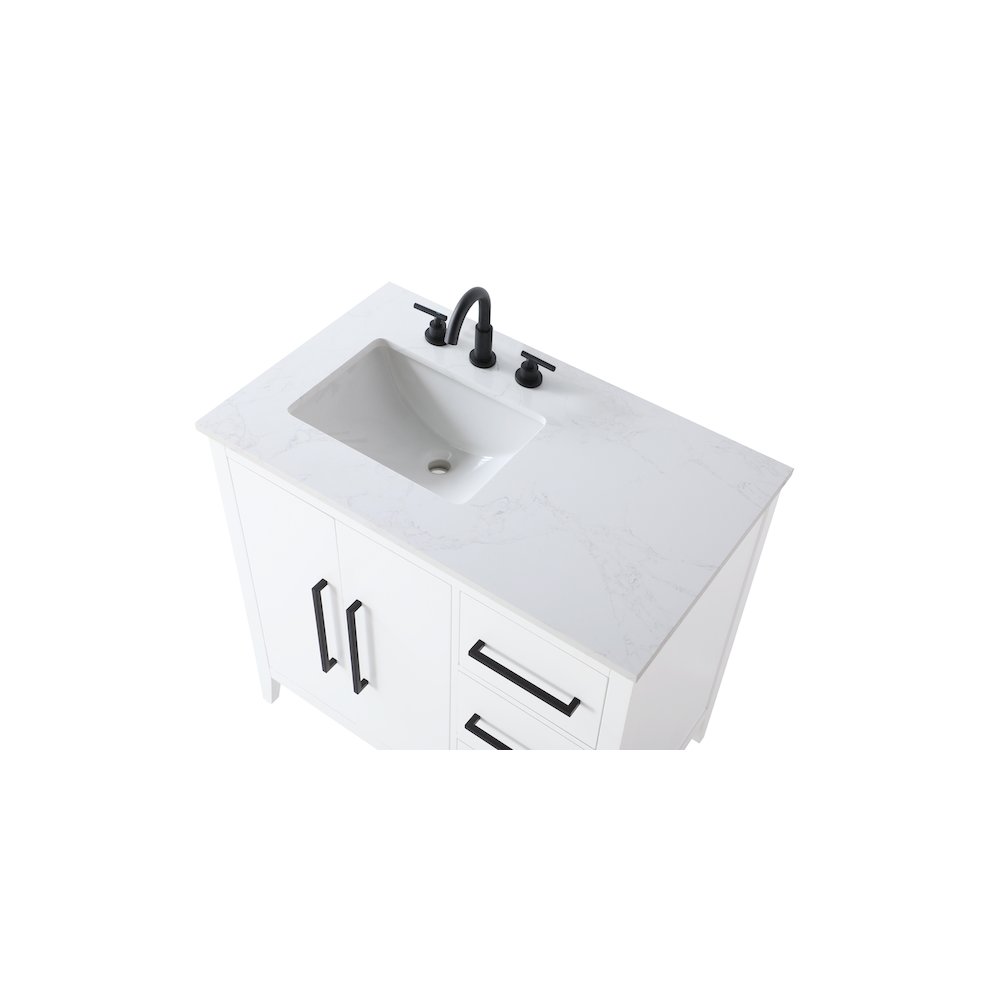 36 Inch Single Bathroom Vanity In White