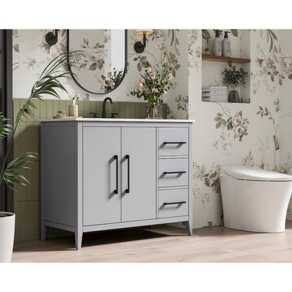42 Inch Single Bathroom Vanity In Grey