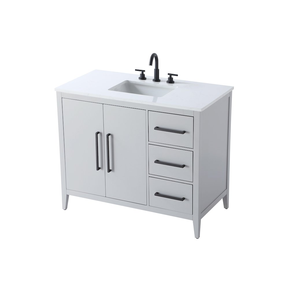 42 Inch Single Bathroom Vanity In Grey
