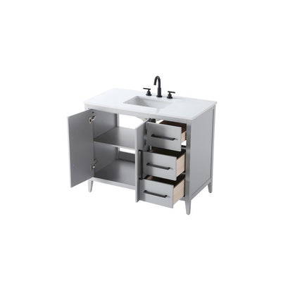 42 Inch Single Bathroom Vanity In Grey
