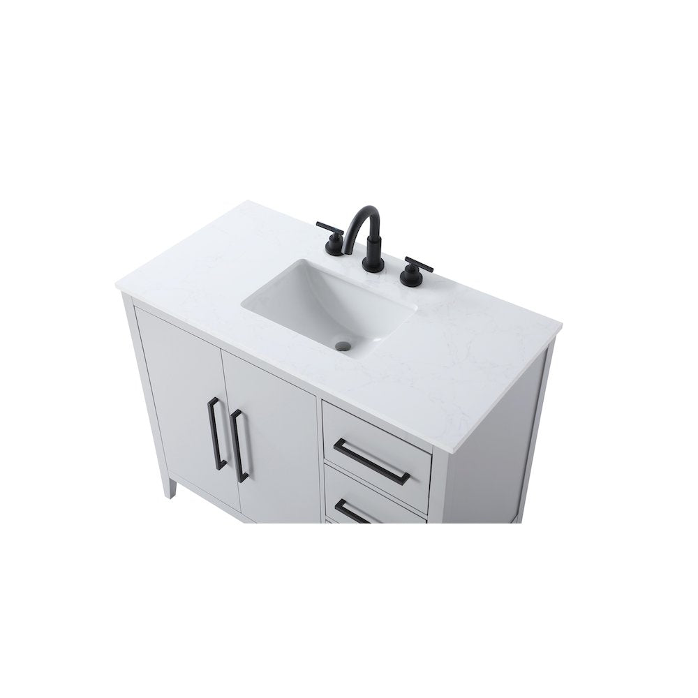 42 Inch Single Bathroom Vanity In Grey