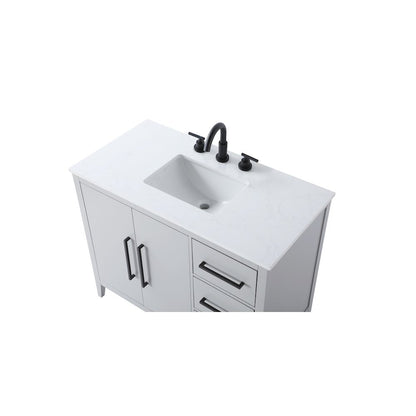 42 Inch Single Bathroom Vanity In Grey