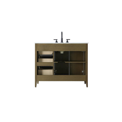 42 Inch Single Bathroom Vanity In Chestnut Brown