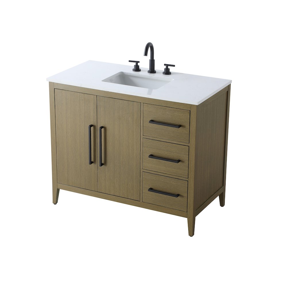 42 Inch Single Bathroom Vanity In Chestnut Brown