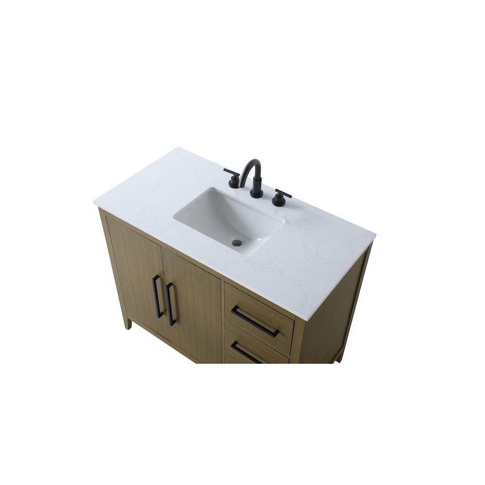 42 Inch Single Bathroom Vanity In Chestnut Brown
