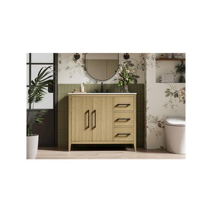 42 Inch Single Bathroom Vanity In  Honey Brown