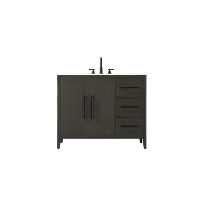 42 Inch Single Bathroom Vanity In Mocha Brown