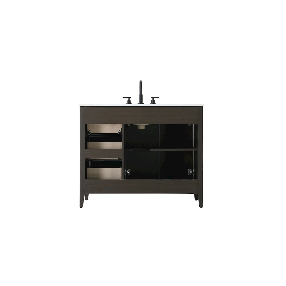 42 Inch Single Bathroom Vanity In Mocha Brown