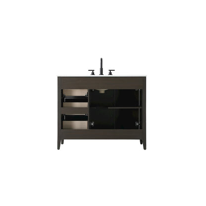 42 Inch Single Bathroom Vanity In Mocha Brown