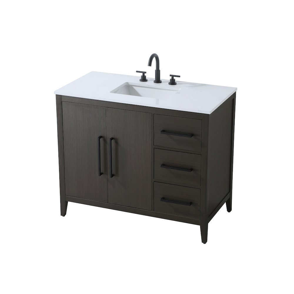 42 Inch Single Bathroom Vanity In Mocha Brown