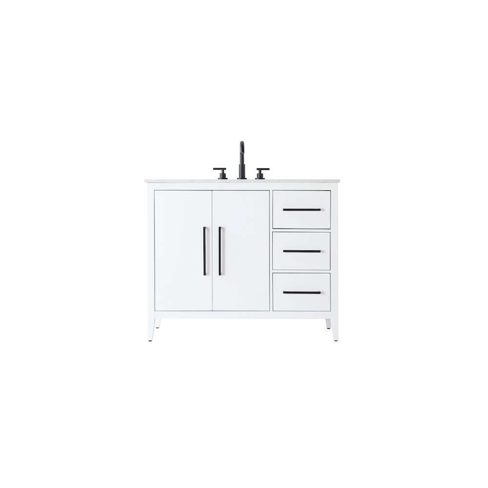 42 Inch Single Bathroom Vanity In White