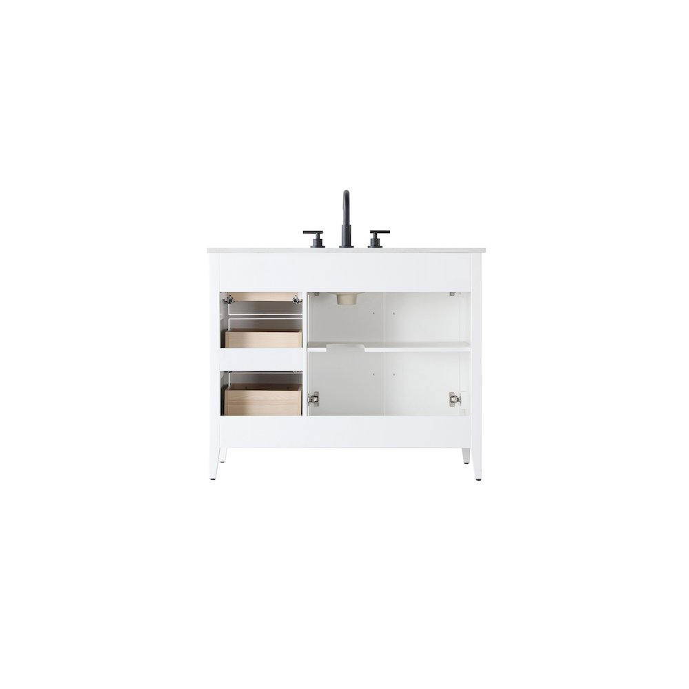 42 Inch Single Bathroom Vanity In White
