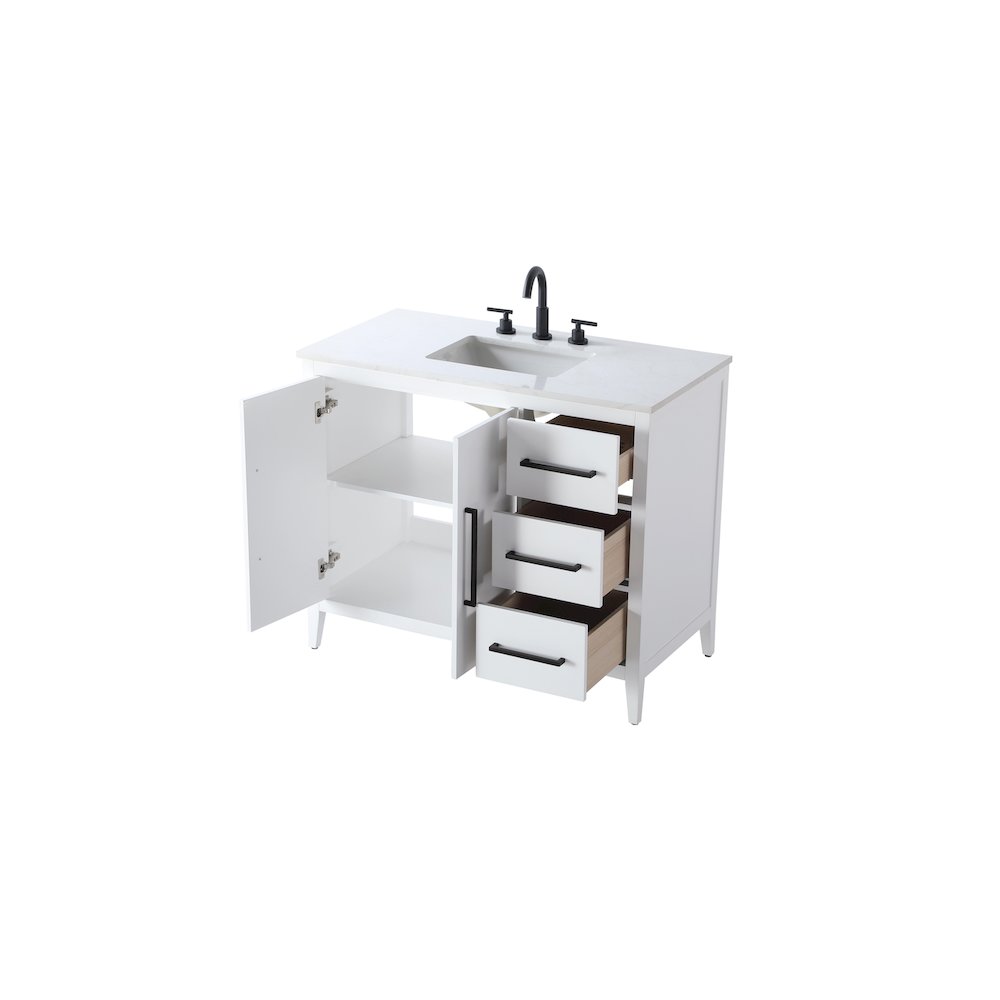 42 Inch Single Bathroom Vanity In White