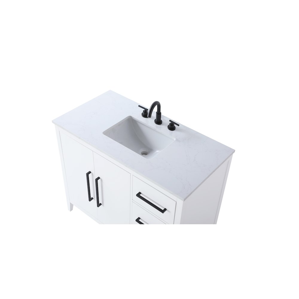 42 Inch Single Bathroom Vanity In White