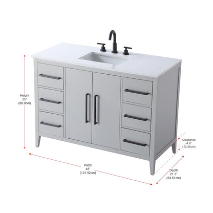 48 Inch Single Bathroom Vanity In Grey
