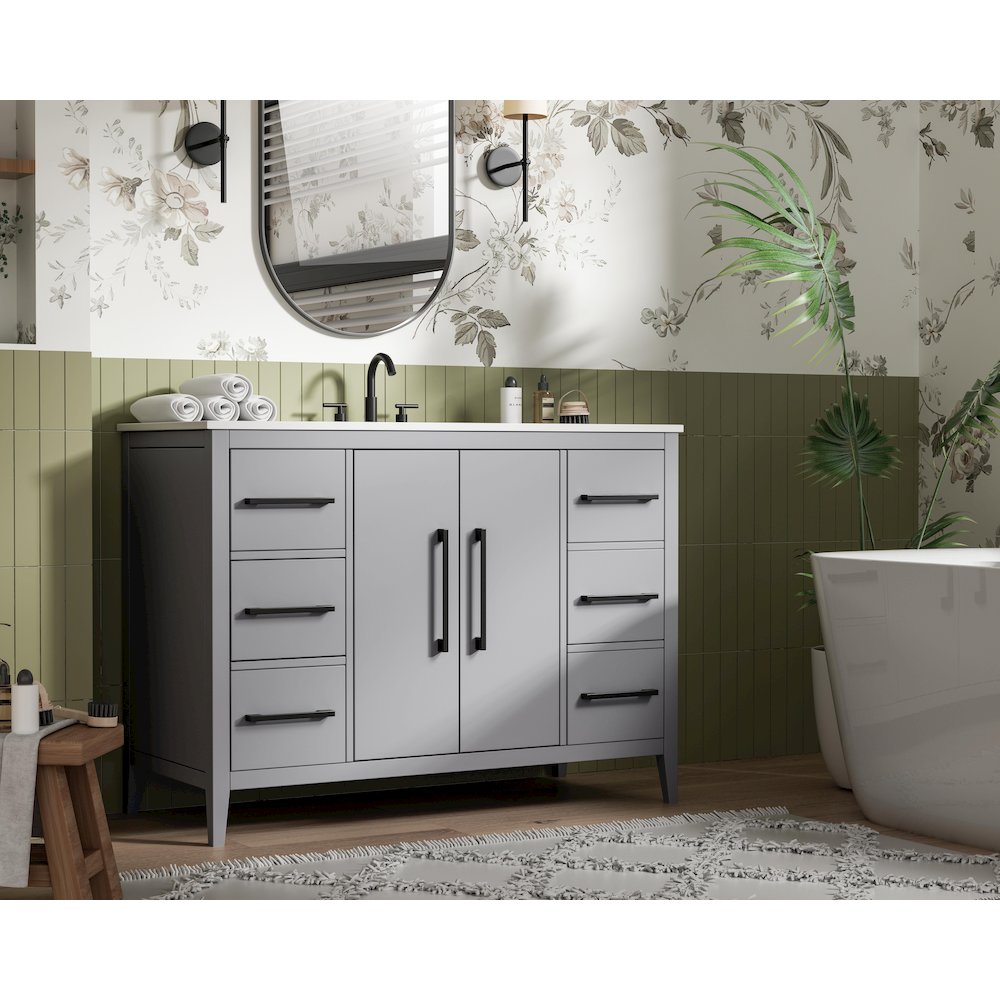48 Inch Single Bathroom Vanity In Grey