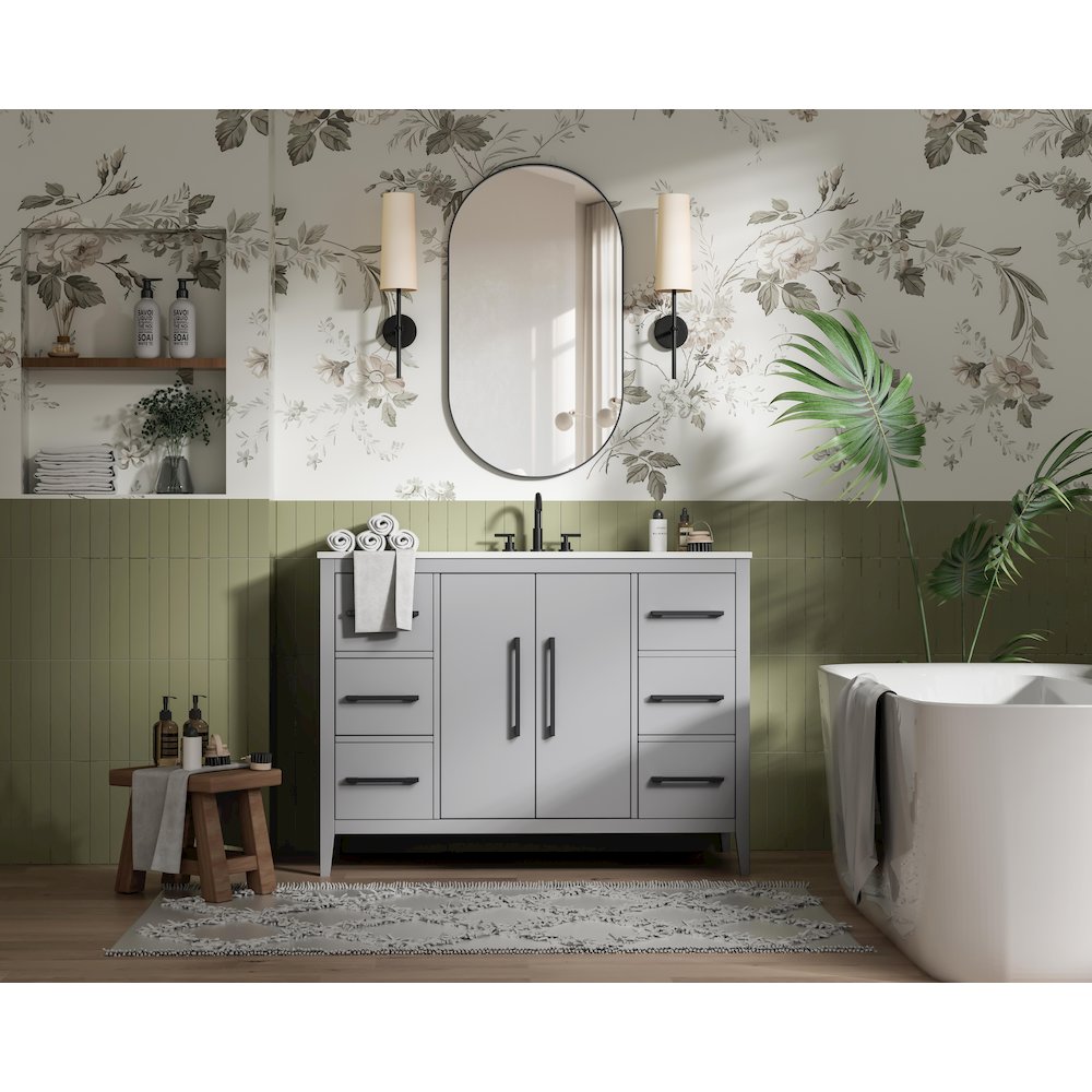 48 Inch Single Bathroom Vanity In Grey