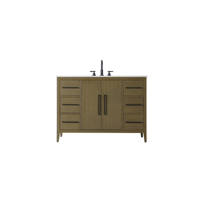48 Inch Single Bathroom Vanity In Chestnut Brown