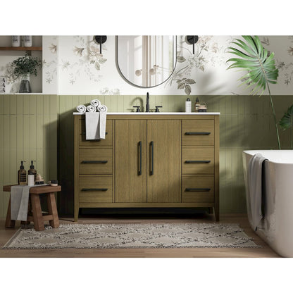 48 Inch Single Bathroom Vanity In Chestnut Brown