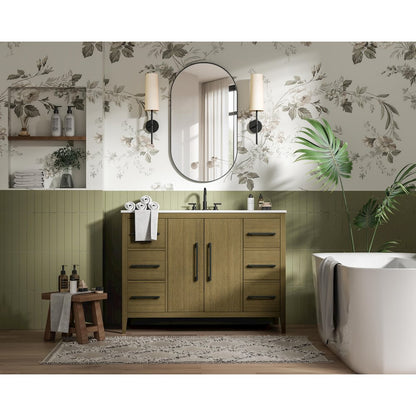 48 Inch Single Bathroom Vanity In Chestnut Brown
