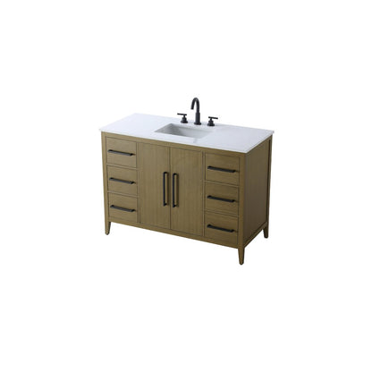 48 Inch Single Bathroom Vanity In Chestnut Brown