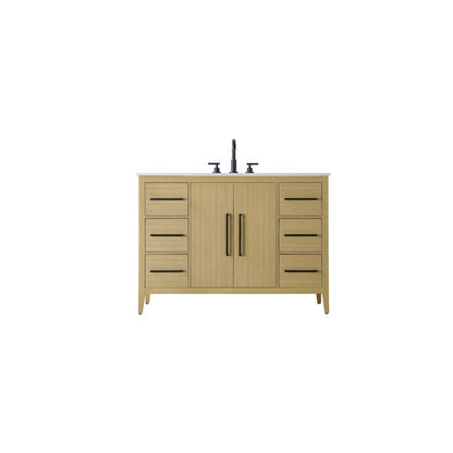 48 Inch Single Bathroom Vanity In  Honey Brown